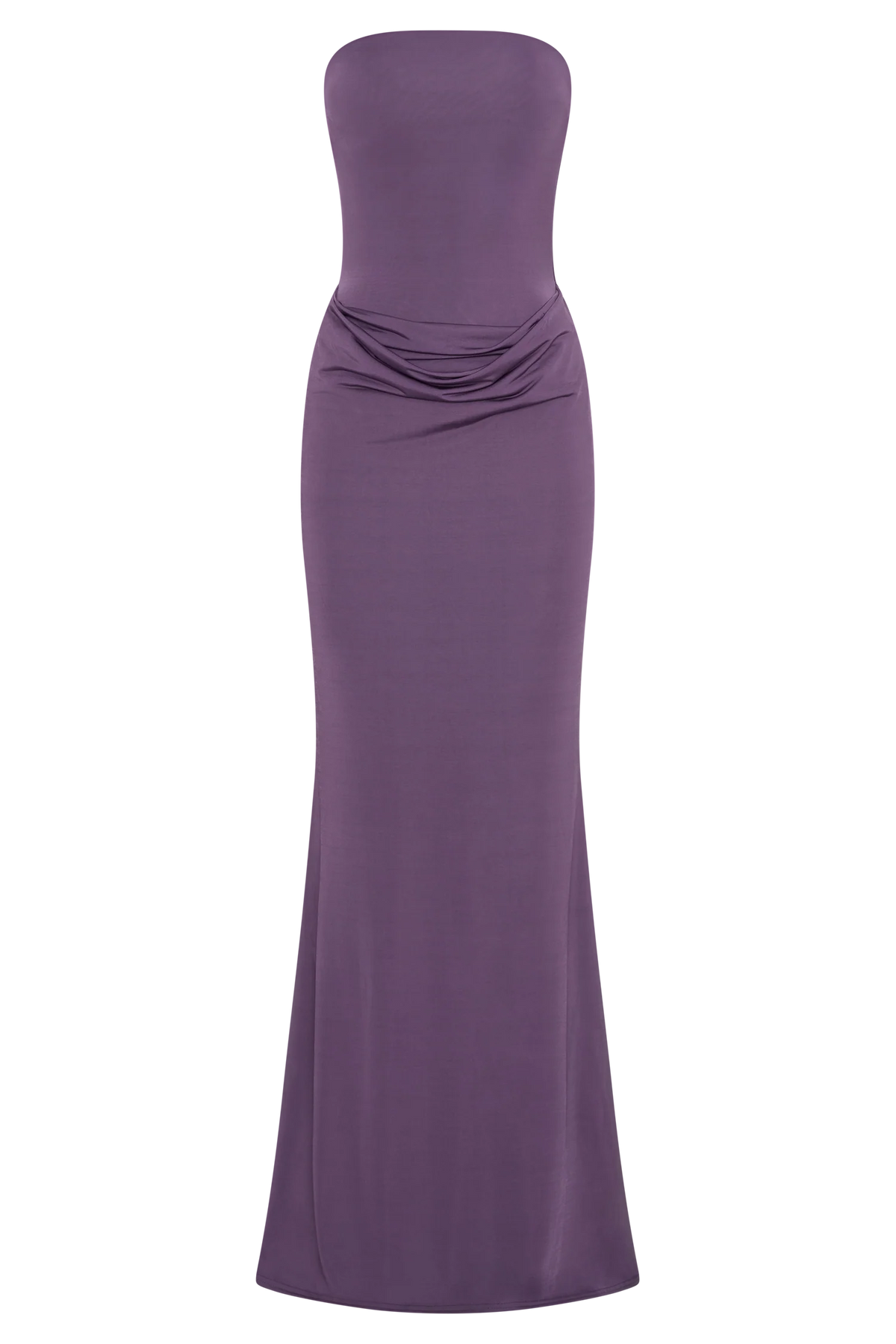 Madison Strapless Slinky Maxi Dress - Purple