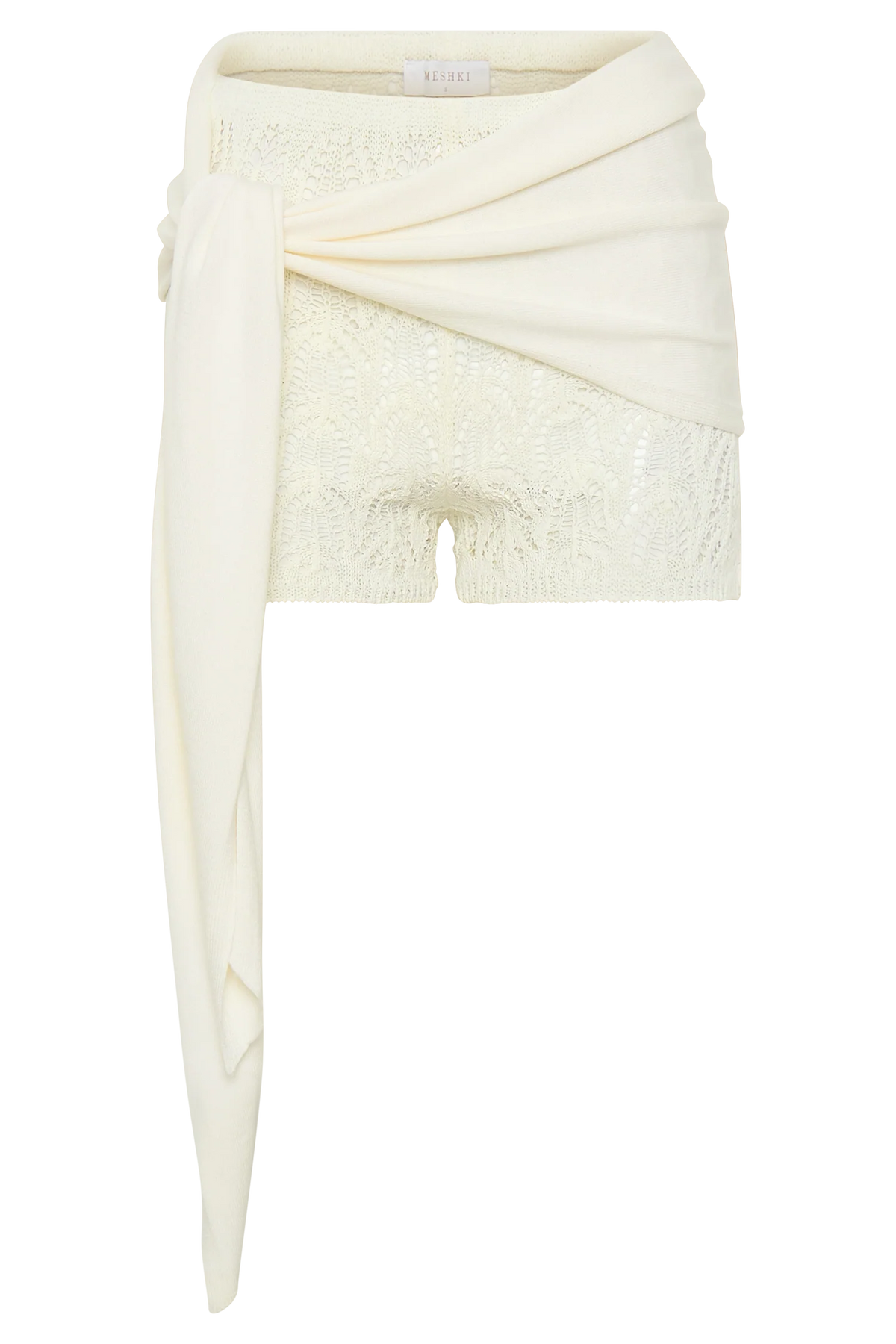 Liora Crochet Shorts With Knit Overlay - Ivory