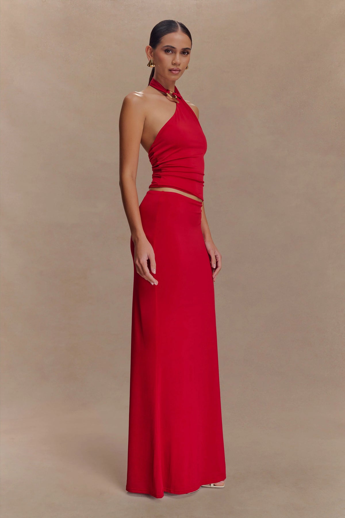 Mariposa Slinky Halter Top - Red