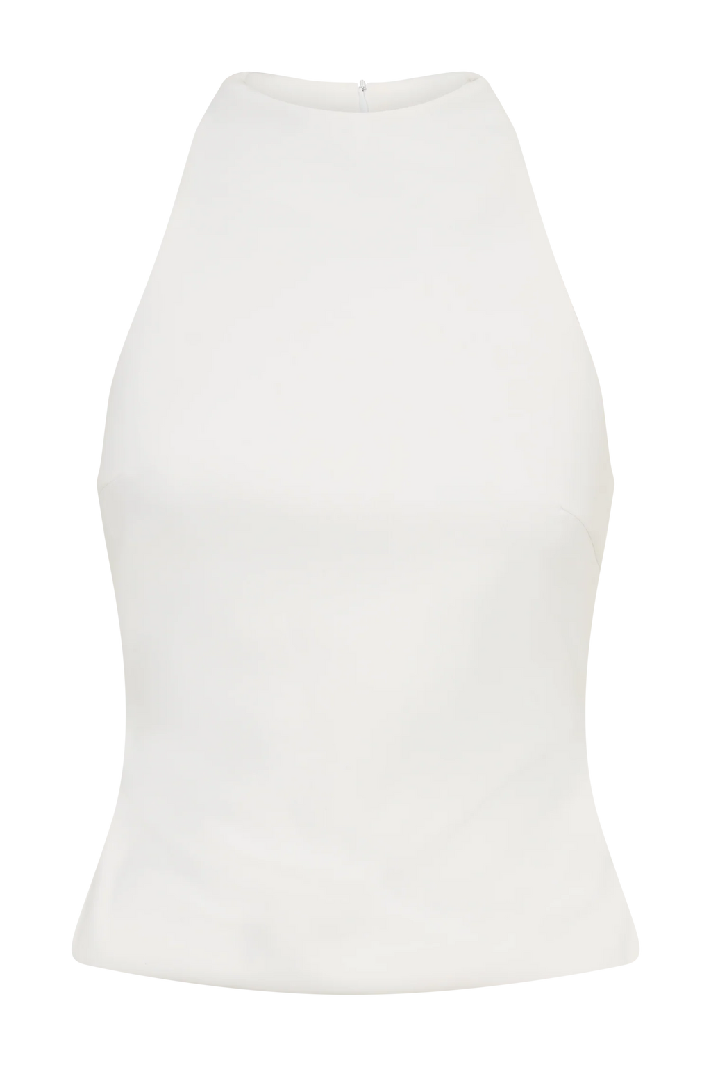 Portia Scuba Sleeveless Top - White