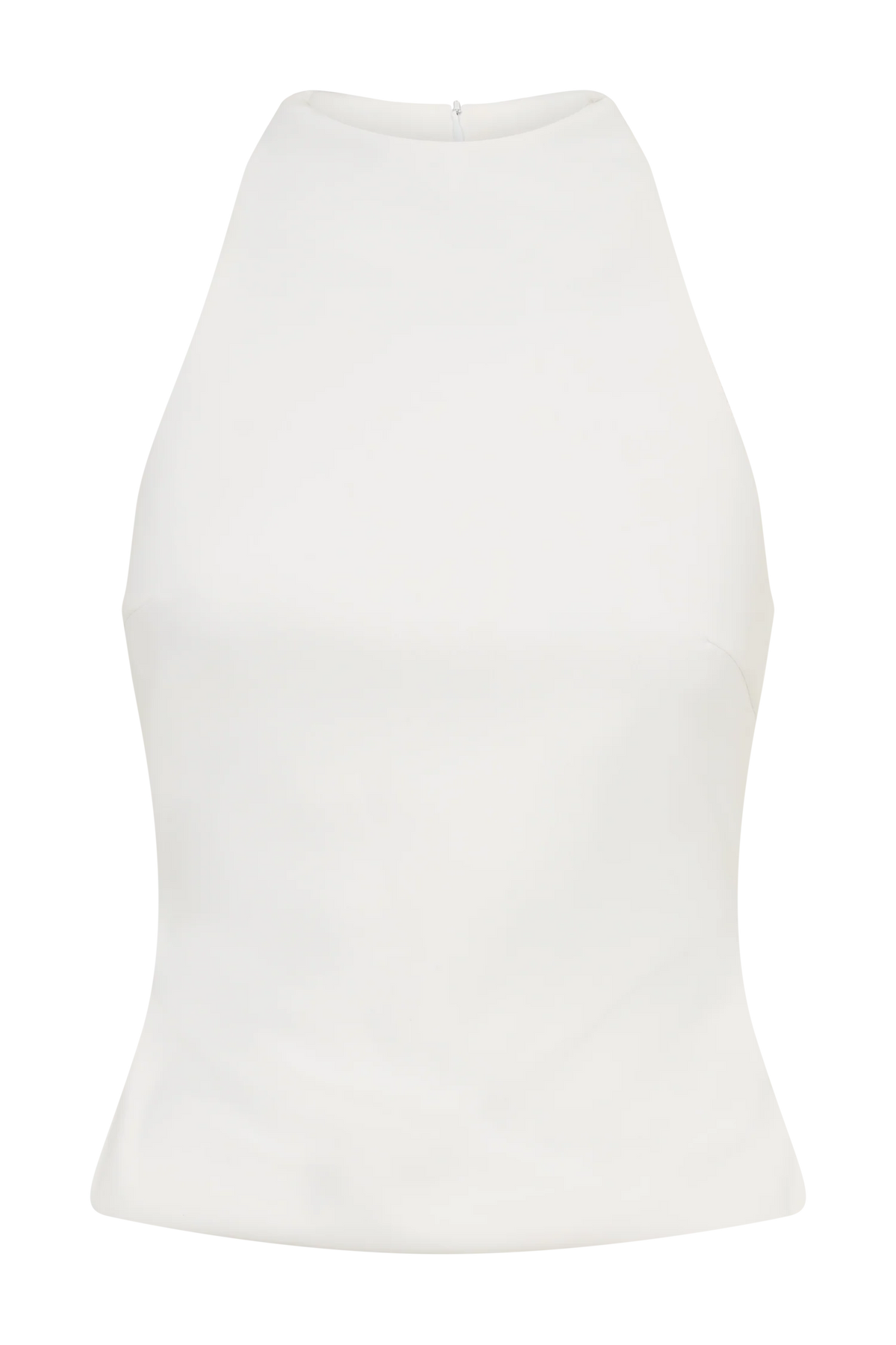 Portia Scuba Sleeveless Top - White