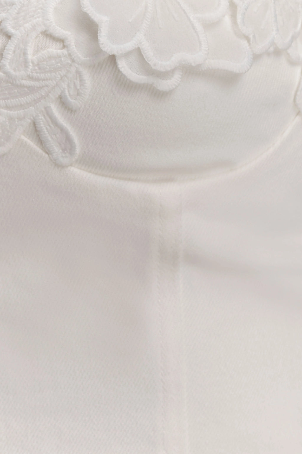 Melany Applique Denim Bustier - White