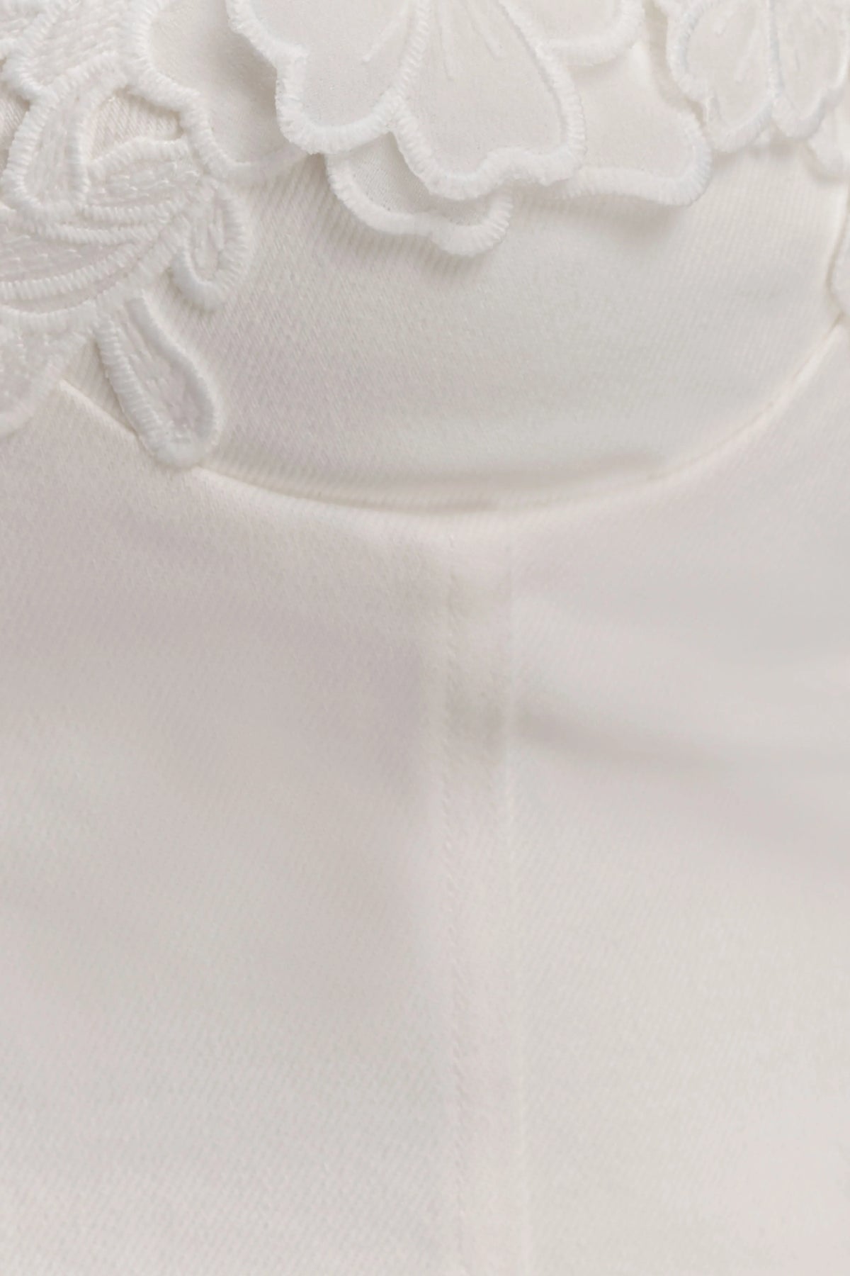 Melany Applique Denim Bustier - White
