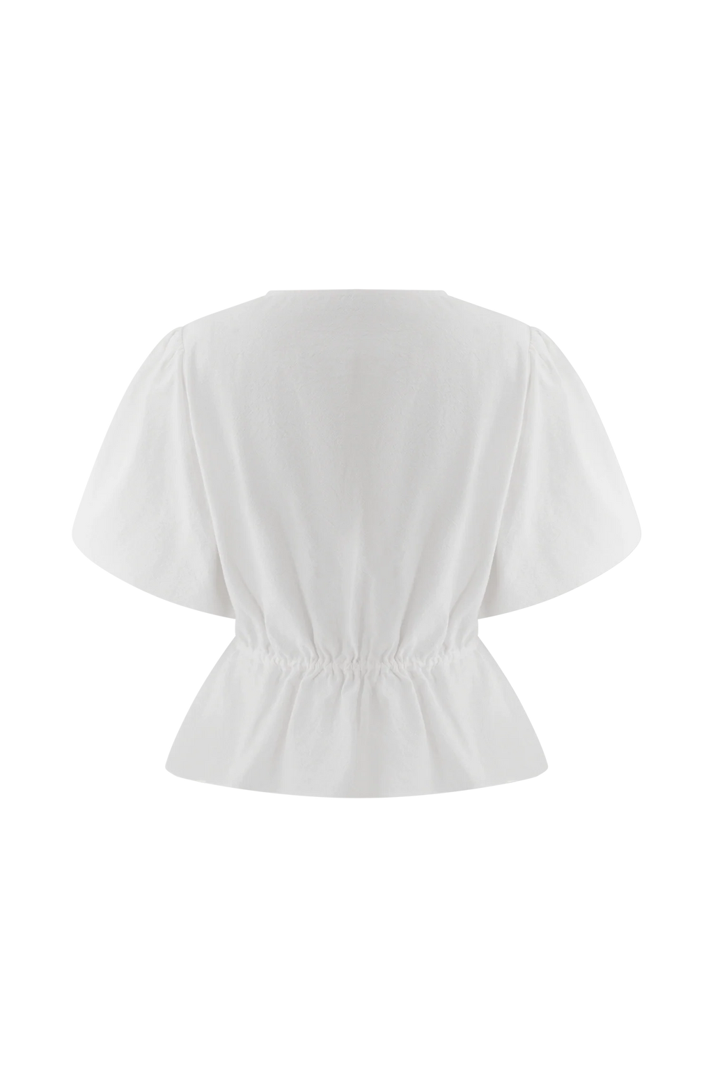 Emilie Puff Sleeve Cotton Top - White