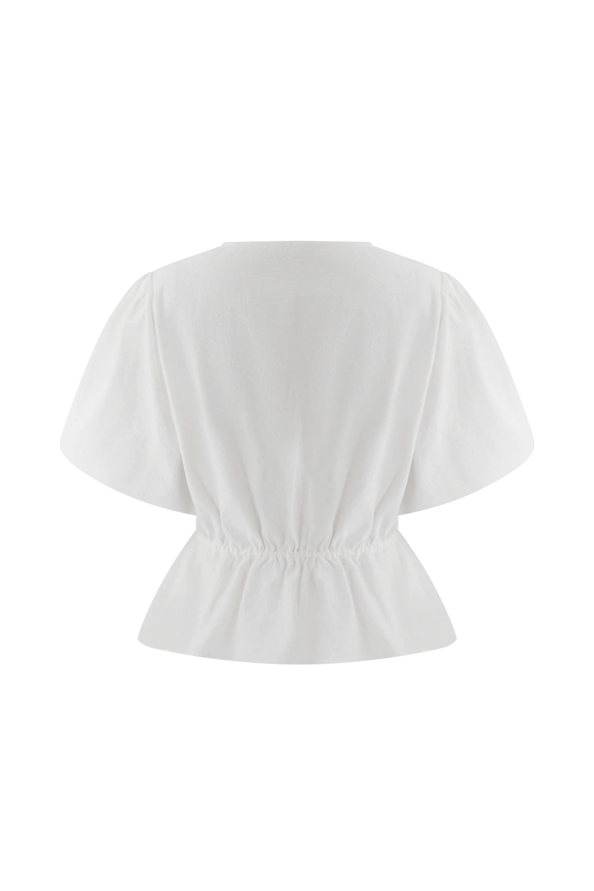 Emilie Puff Sleeve Cotton Top - White