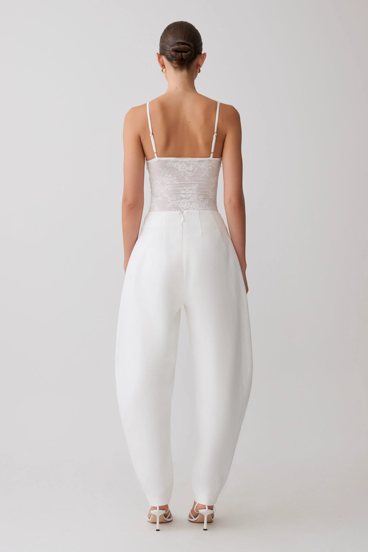 Jasper Sheer Plunge Lace Bodysuit - Ivory
