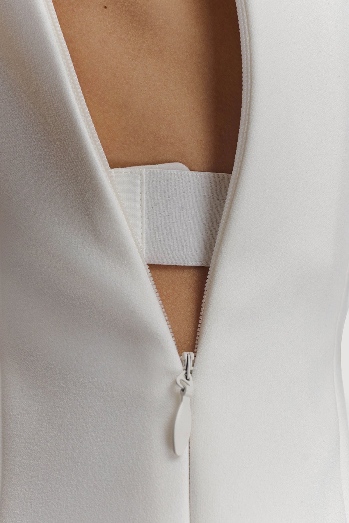 Milena One Shoulder Crepe Maxi Dress - White