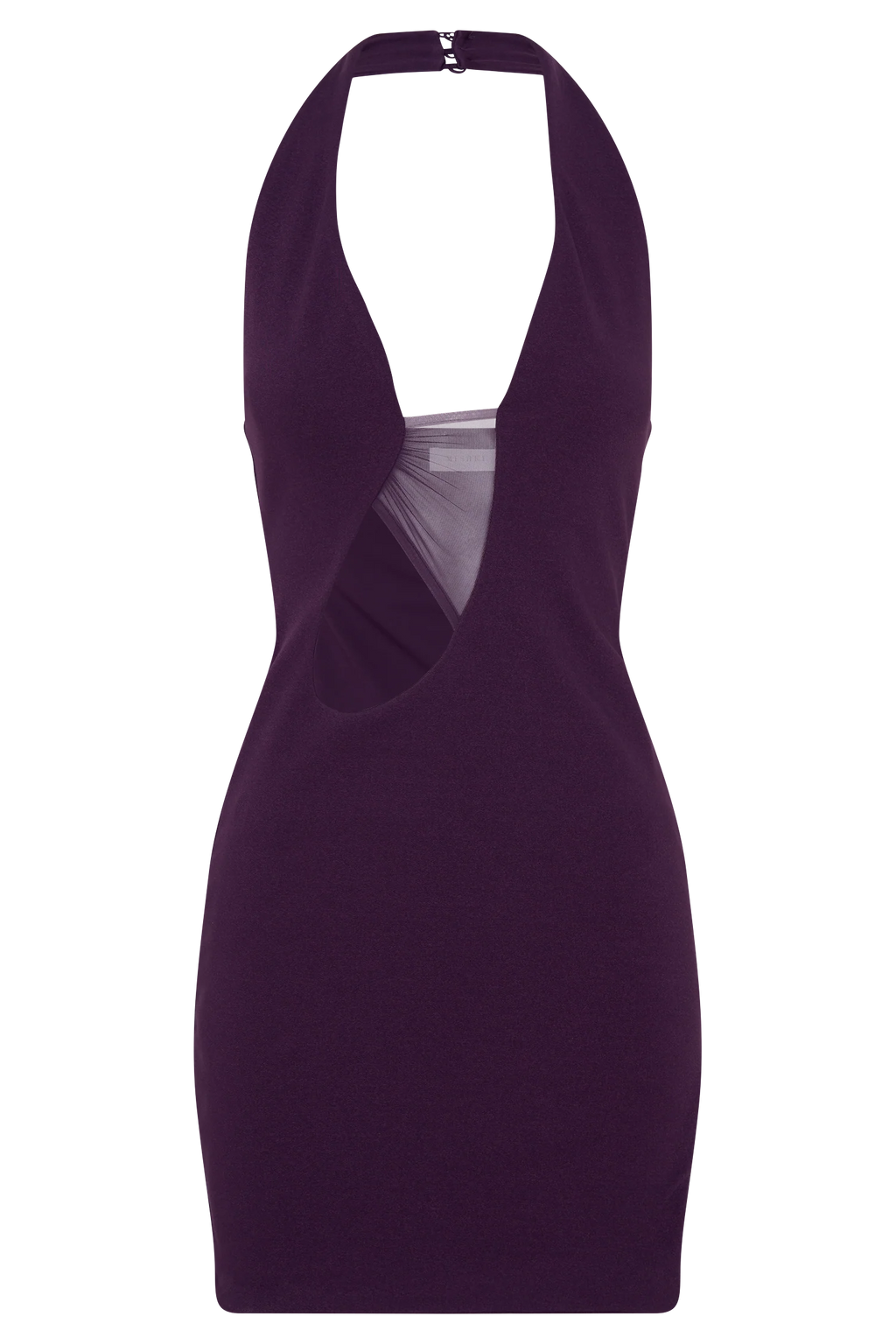 Aubree Crepe And Mesh Mini Dress - Purple