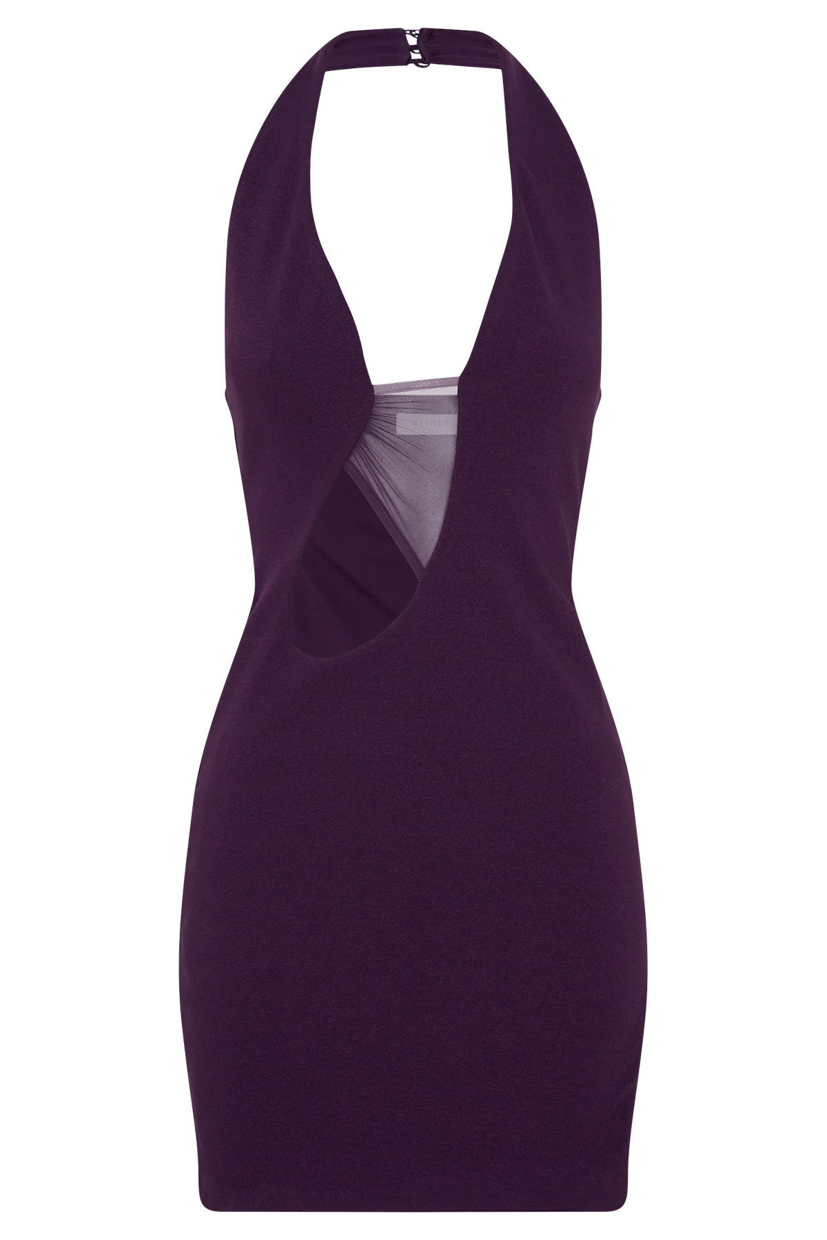 Aubree Crepe And Mesh Mini Dress - Purple