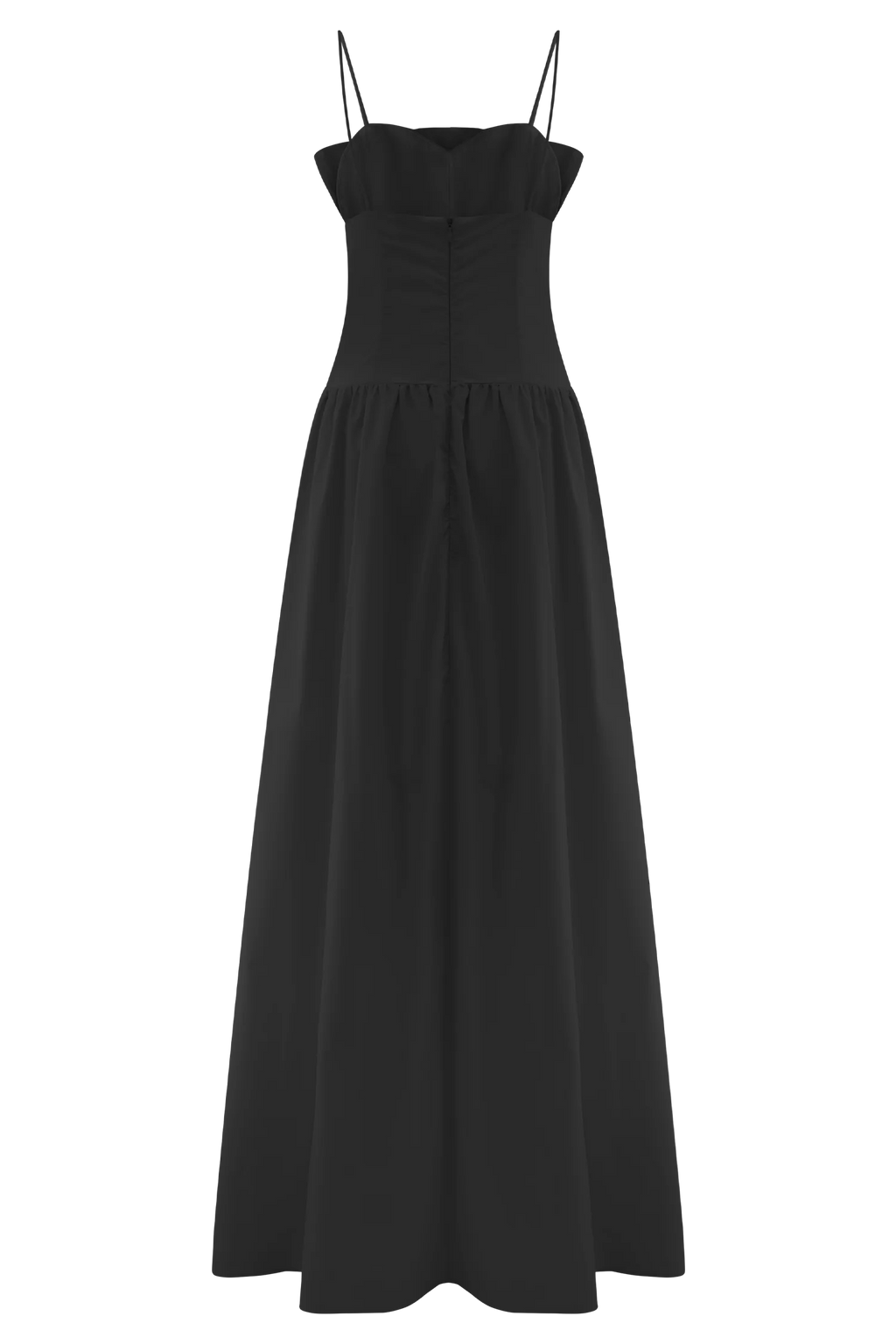 Janis Cotton Frill Maxi Dress - Black