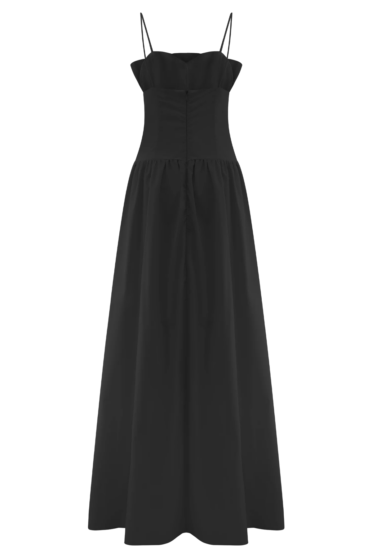 Janis Cotton Frill Maxi Dress - Black