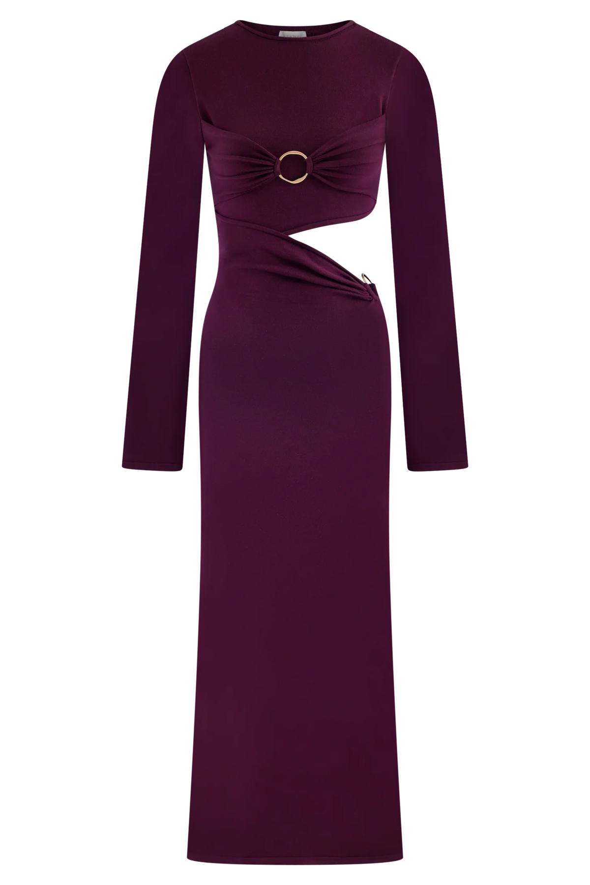 Azariah Long Sleeve Knit Midi Dress - Plum