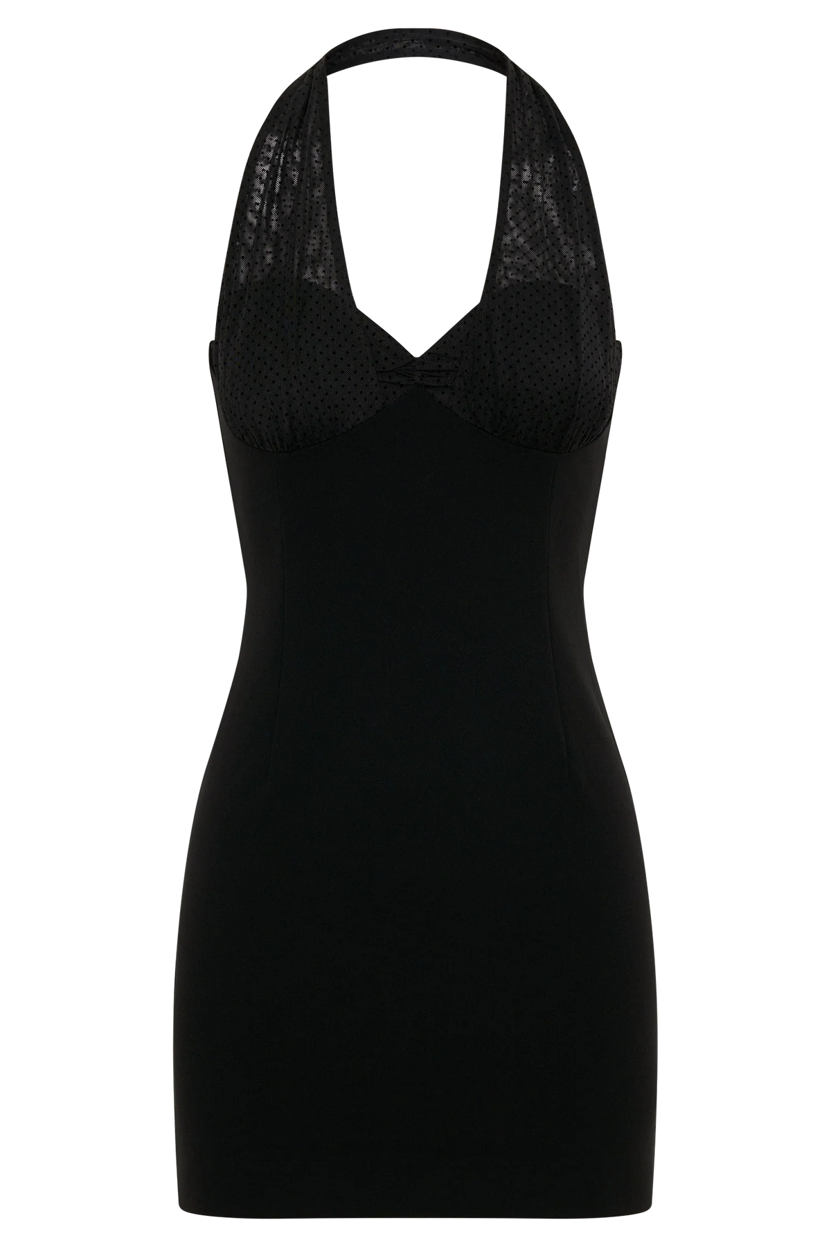 Cressida Crepe Halter Mini Dress - Black