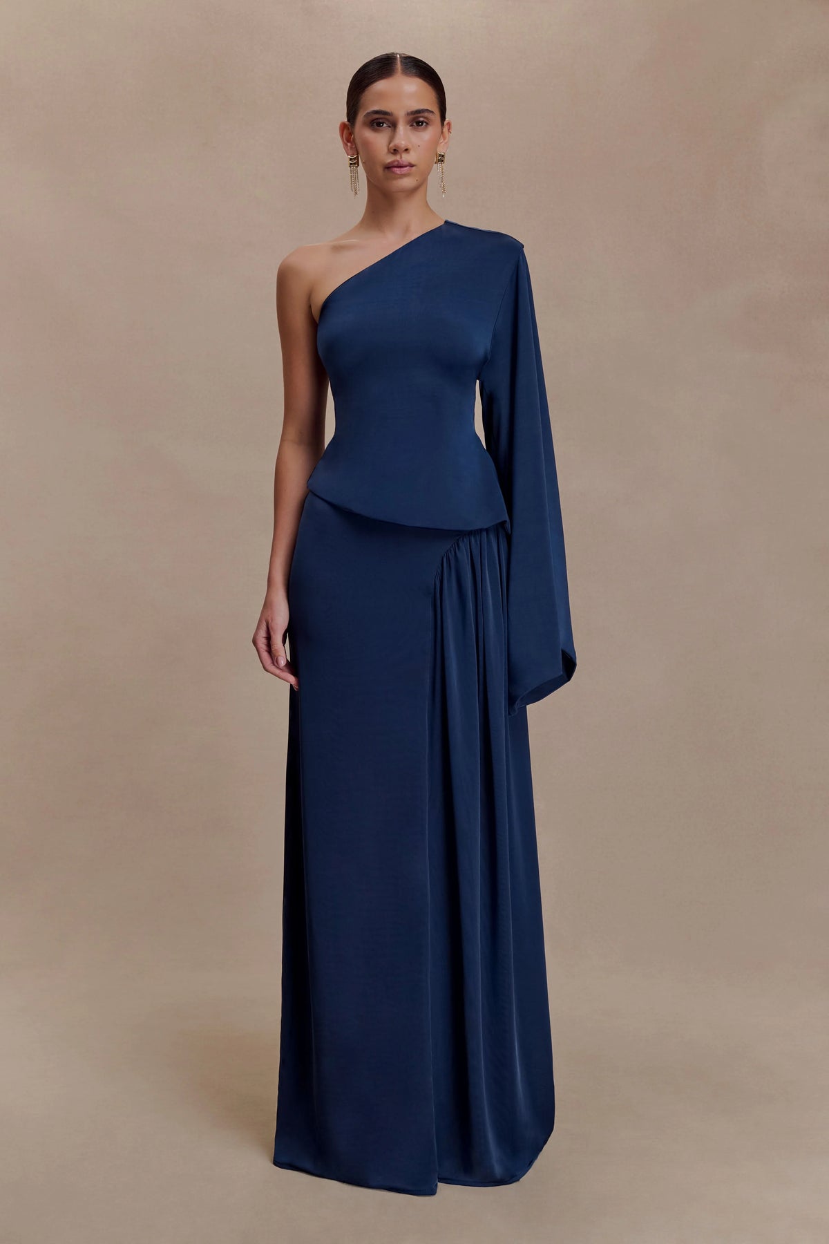 Vivica Slinky One Shoulder Top - Midnight Navy