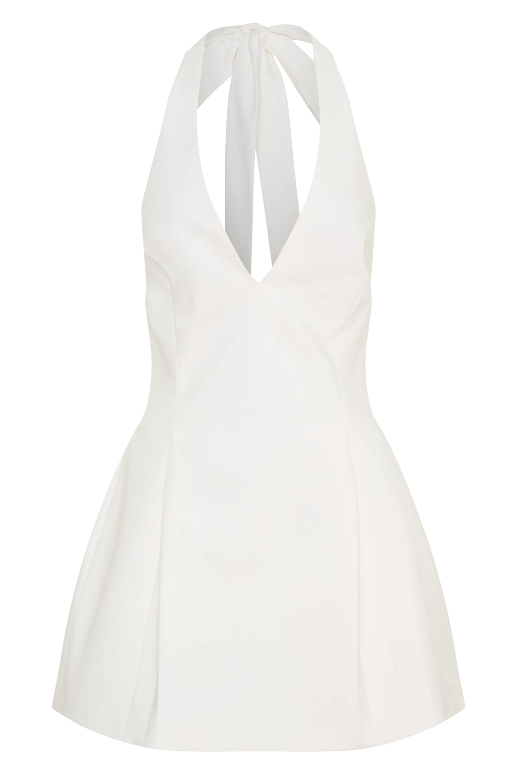 Nelly Halter Neck Cotton Mini Dress - White