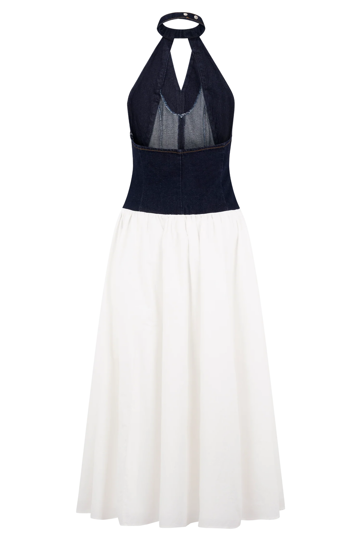 Ashwin Denim Cotton Midi Dress - Indigo Blue