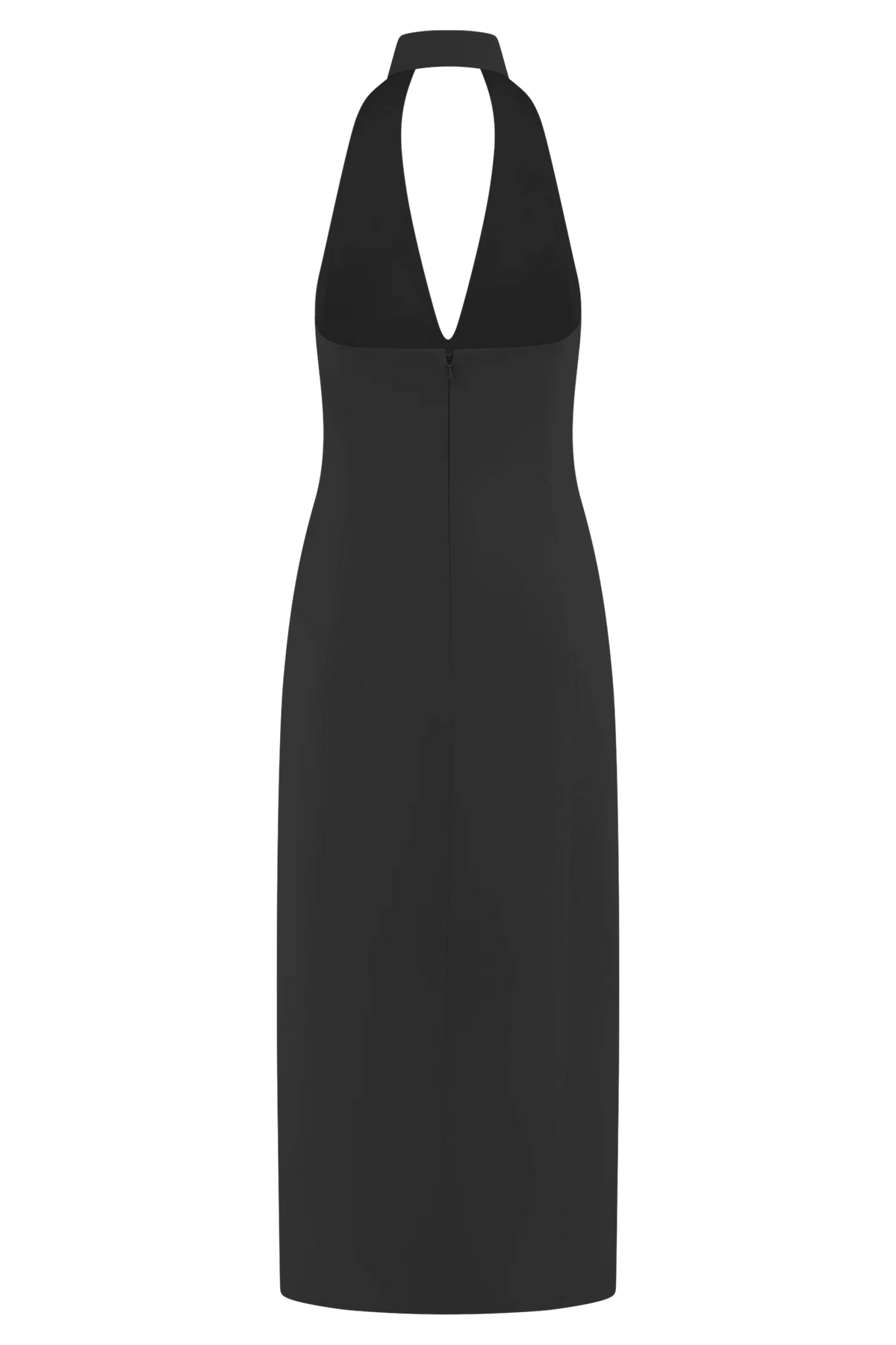 Simona Halter Neck Midi Dress - Black