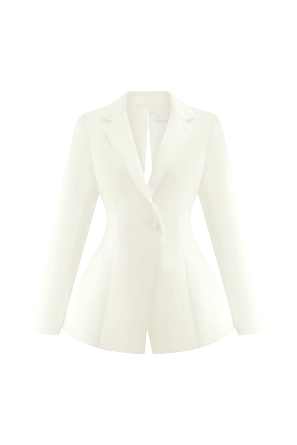 Ada Tailored Satin Blazer - Ivory