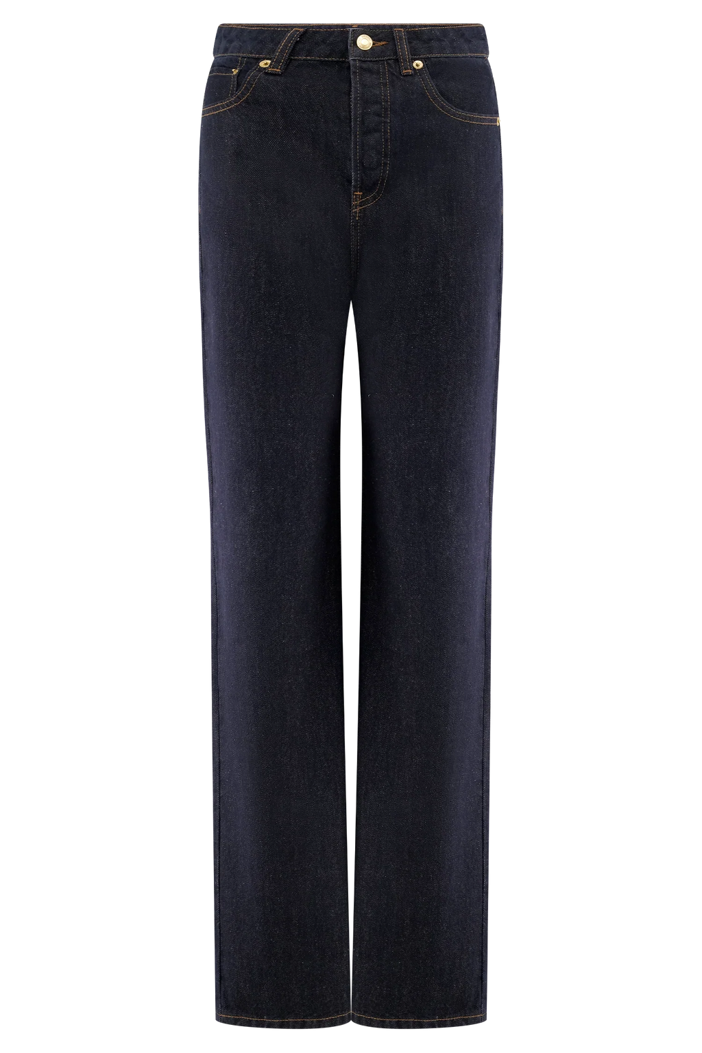 Janine High Waisted Straight Leg Jeans - Washed Indigo Blue