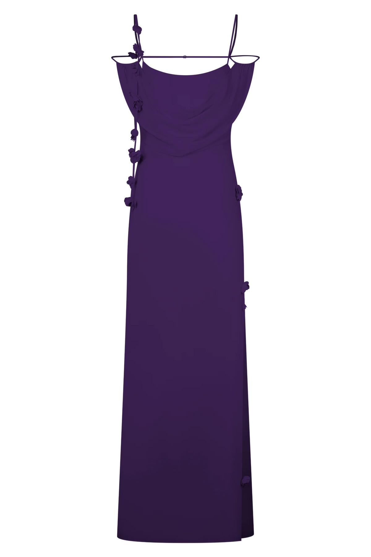 Rosalie Floral Chiffon Maxi Dress - Purple
