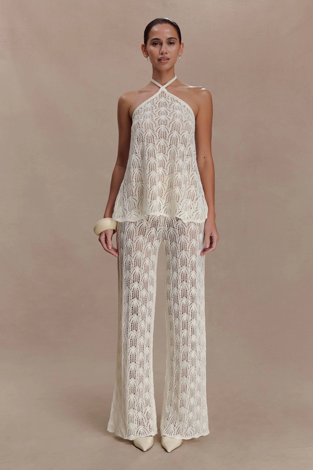 Glinda Crochet Pants - Ivory