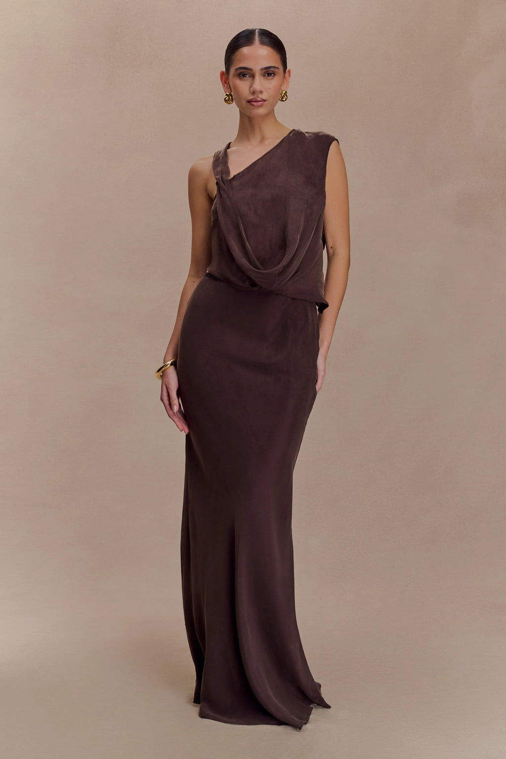 Violeta Asymmetric Top - Dark Chocolate