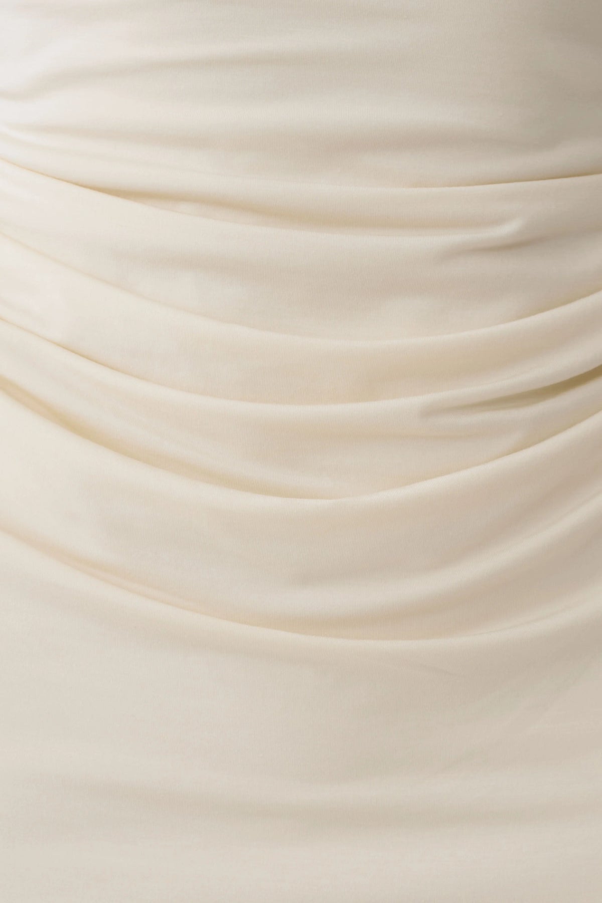 Vina Gathered Jersey Midi Dress - Ivory