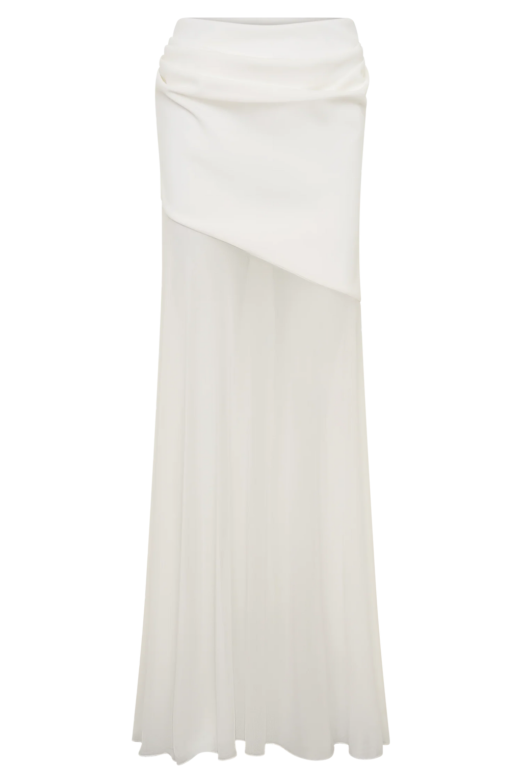 Portia Scuba And Mesh Maxi Skirt - White