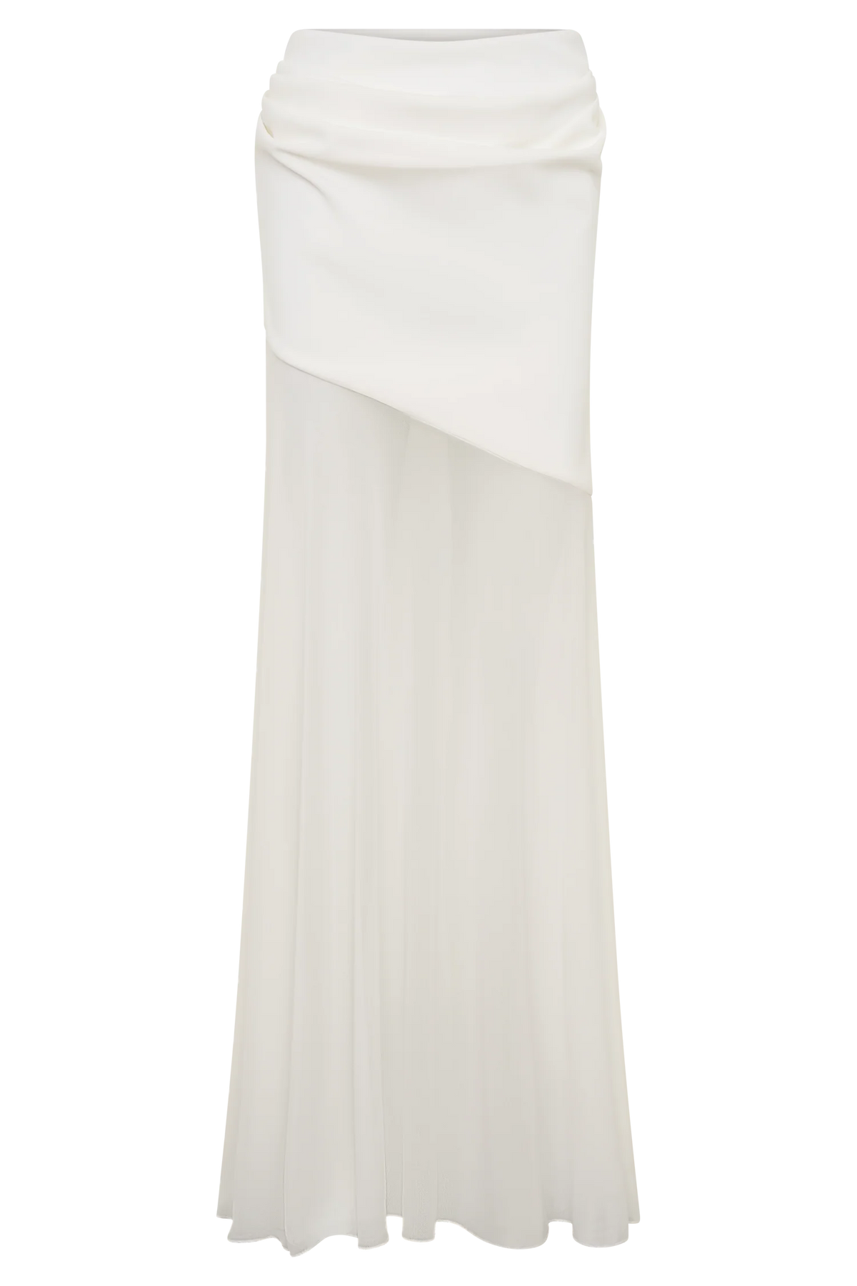 Portia Scuba And Mesh Maxi Skirt - White