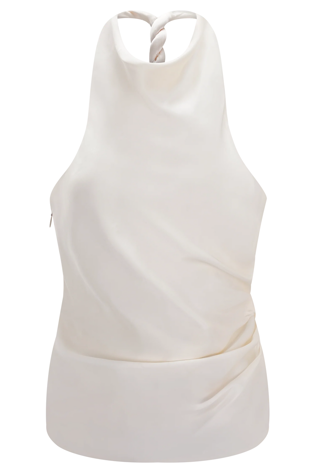 Bianca Satin Halter Top - Ivory