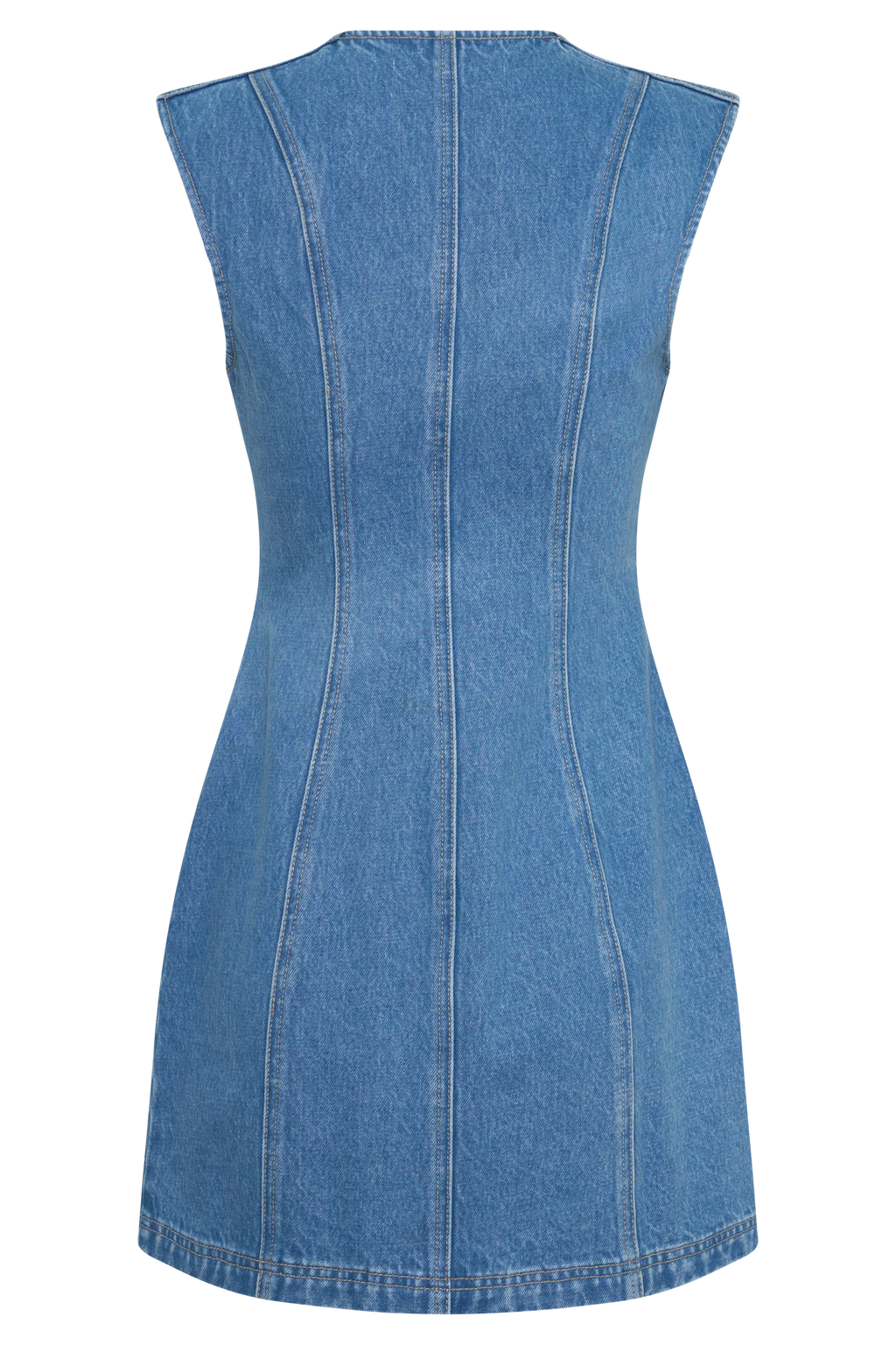 Penn Button Front Denim Mini Dress - Summer Blue