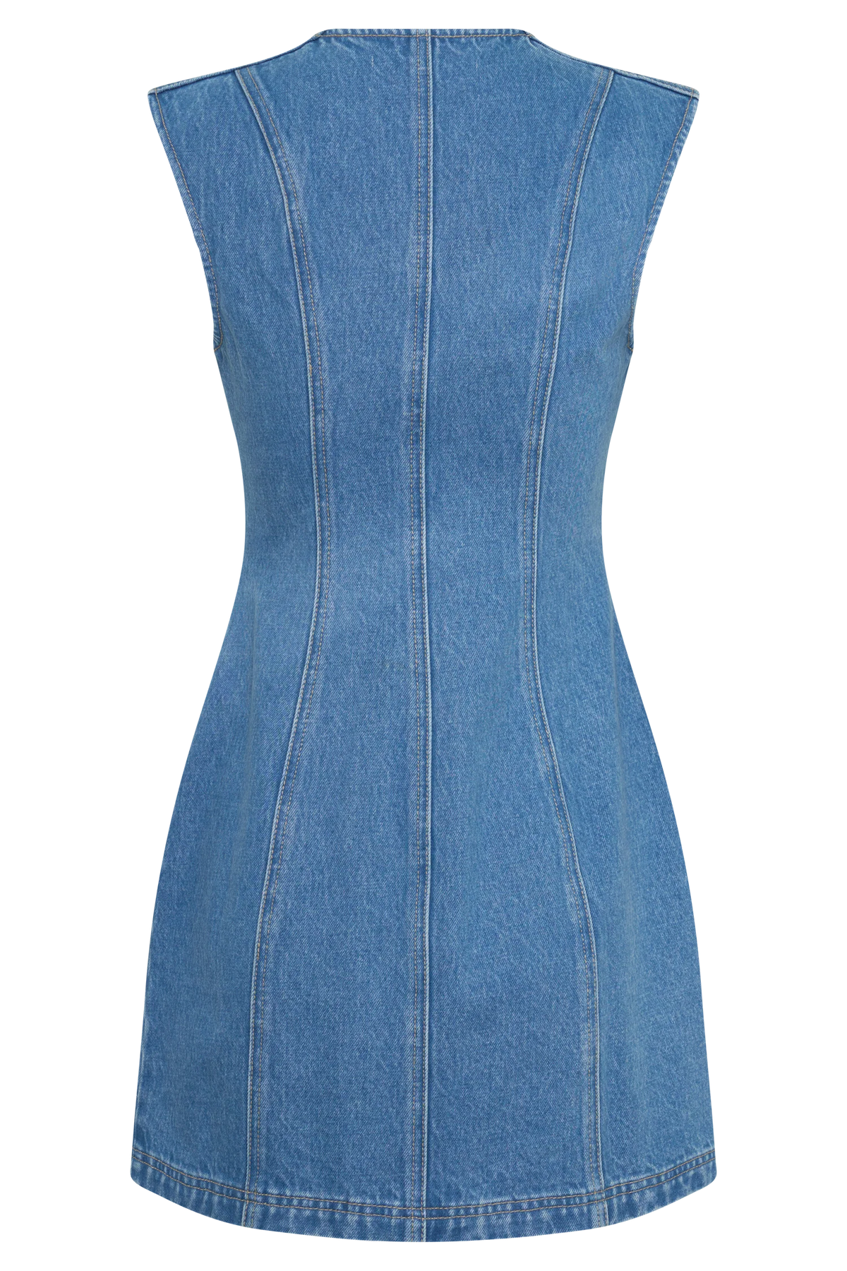 Penn Button Front Denim Mini Dress - Summer Blue