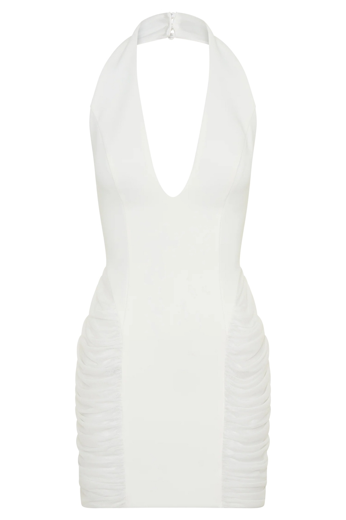 Anari Gathered Scuba Mini Dress - White