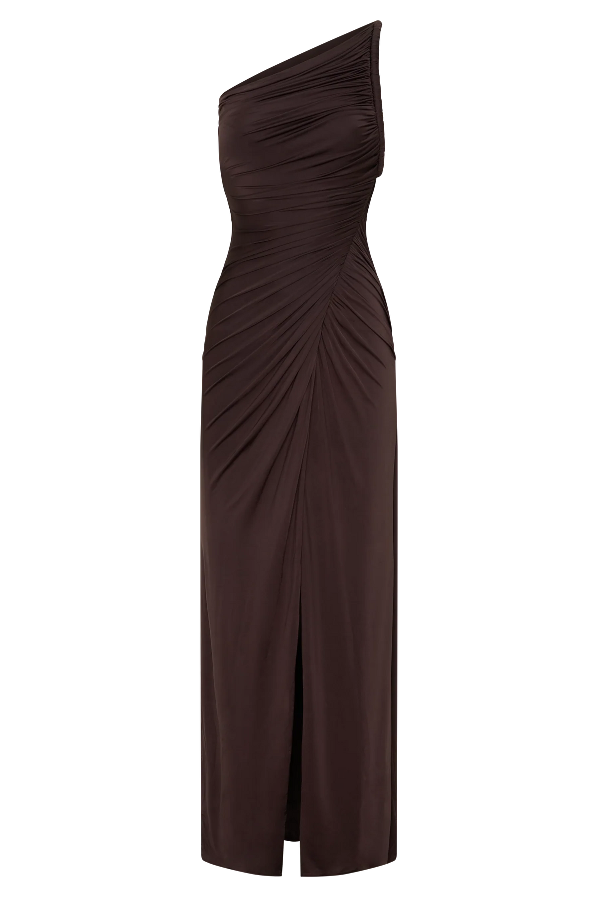 Ryn Twisted One Shoulder Maxi Dress - Dark Chocolate