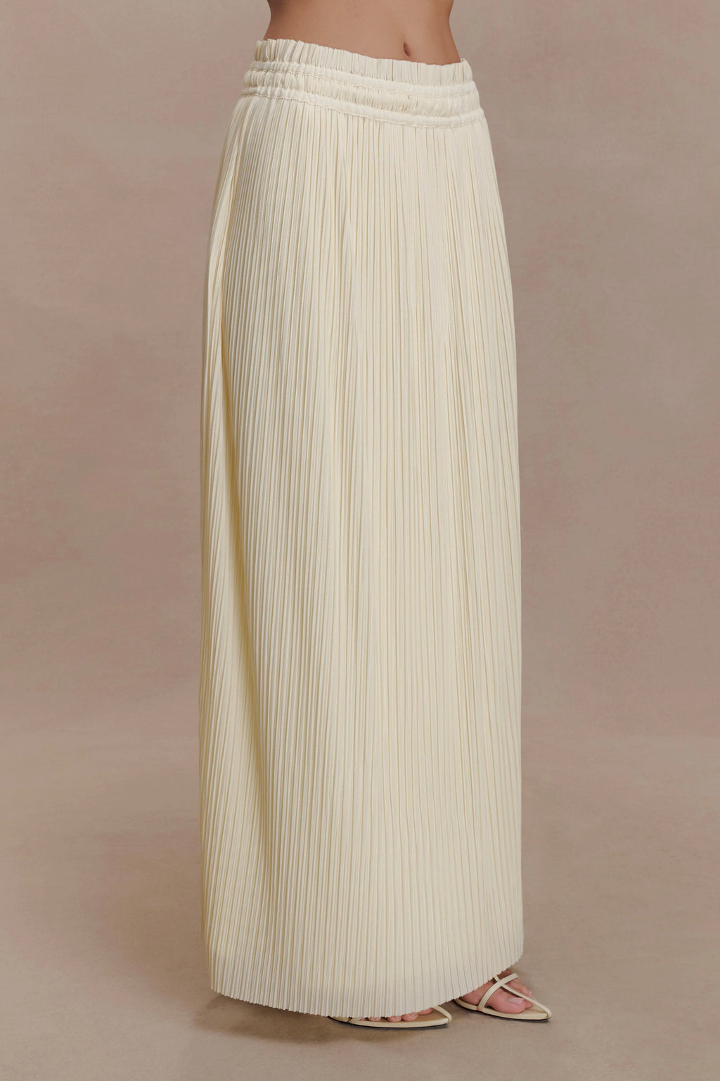 Amaris Gathered Plisse Maxi Skirt - Lemon