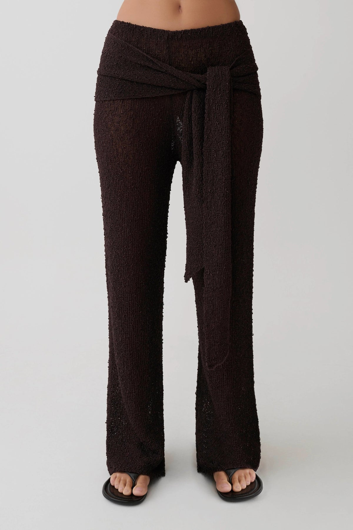 Mattais Boucle Knit Pants - Dark Chocolate
