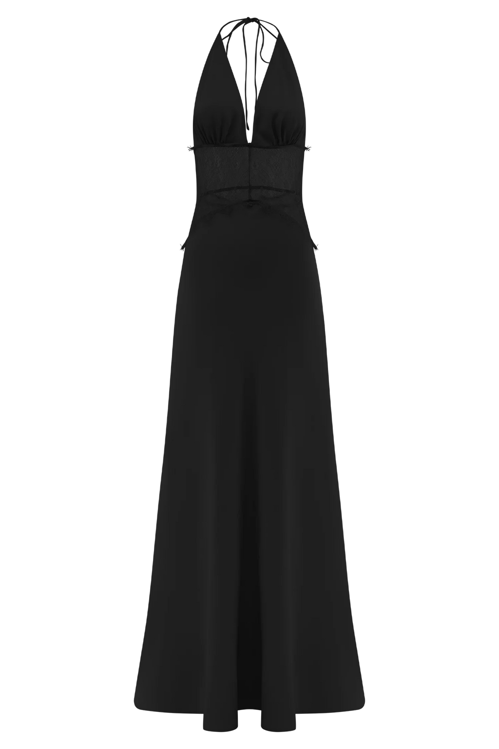 Dinah Lace And Satin Maxi Dress - Black