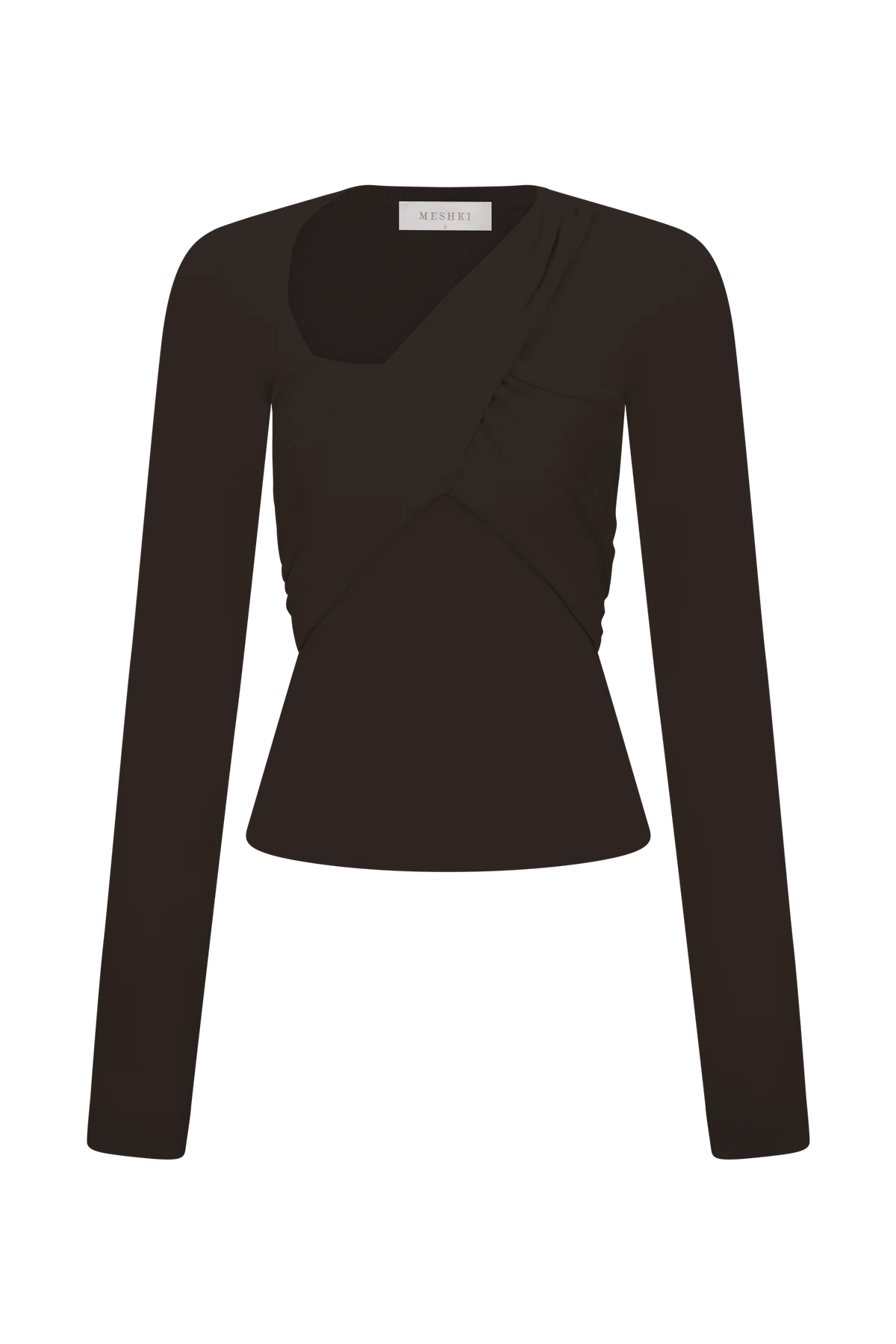 Kaylen Knit Long Sleeve Top - Dark Chocolate