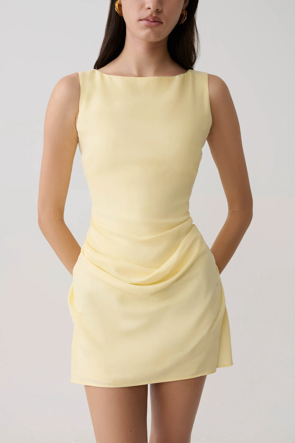 Bexley Draped Mini Dress - Butter