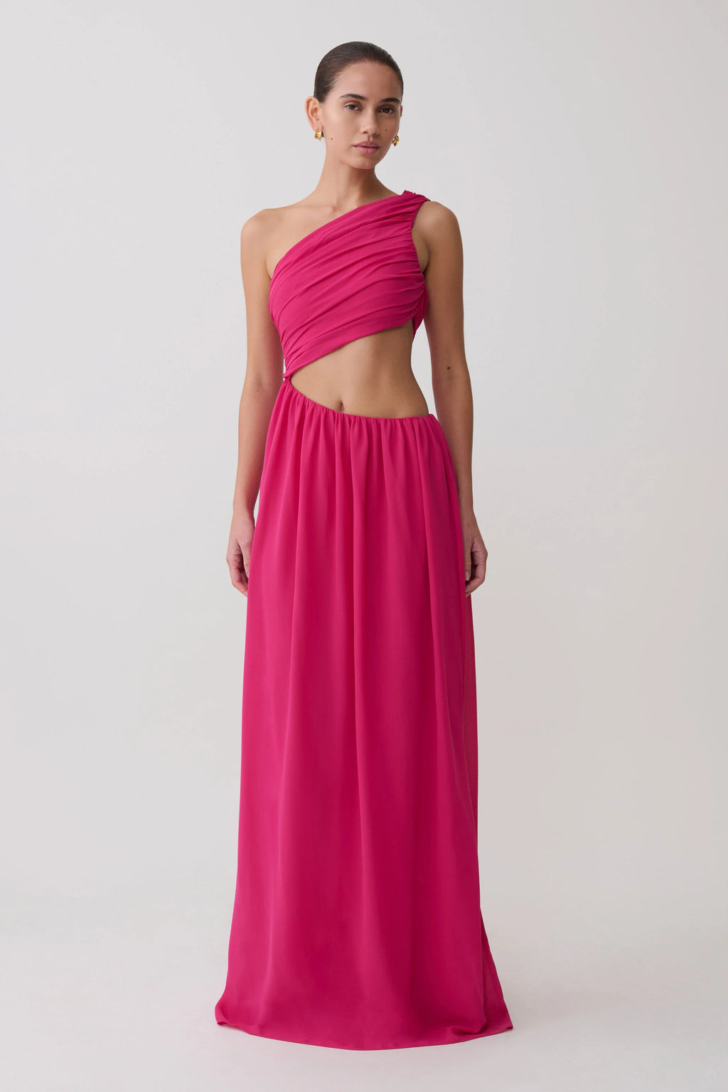 Aria Chiffon Cut Out Maxi Dress - Fuchsia