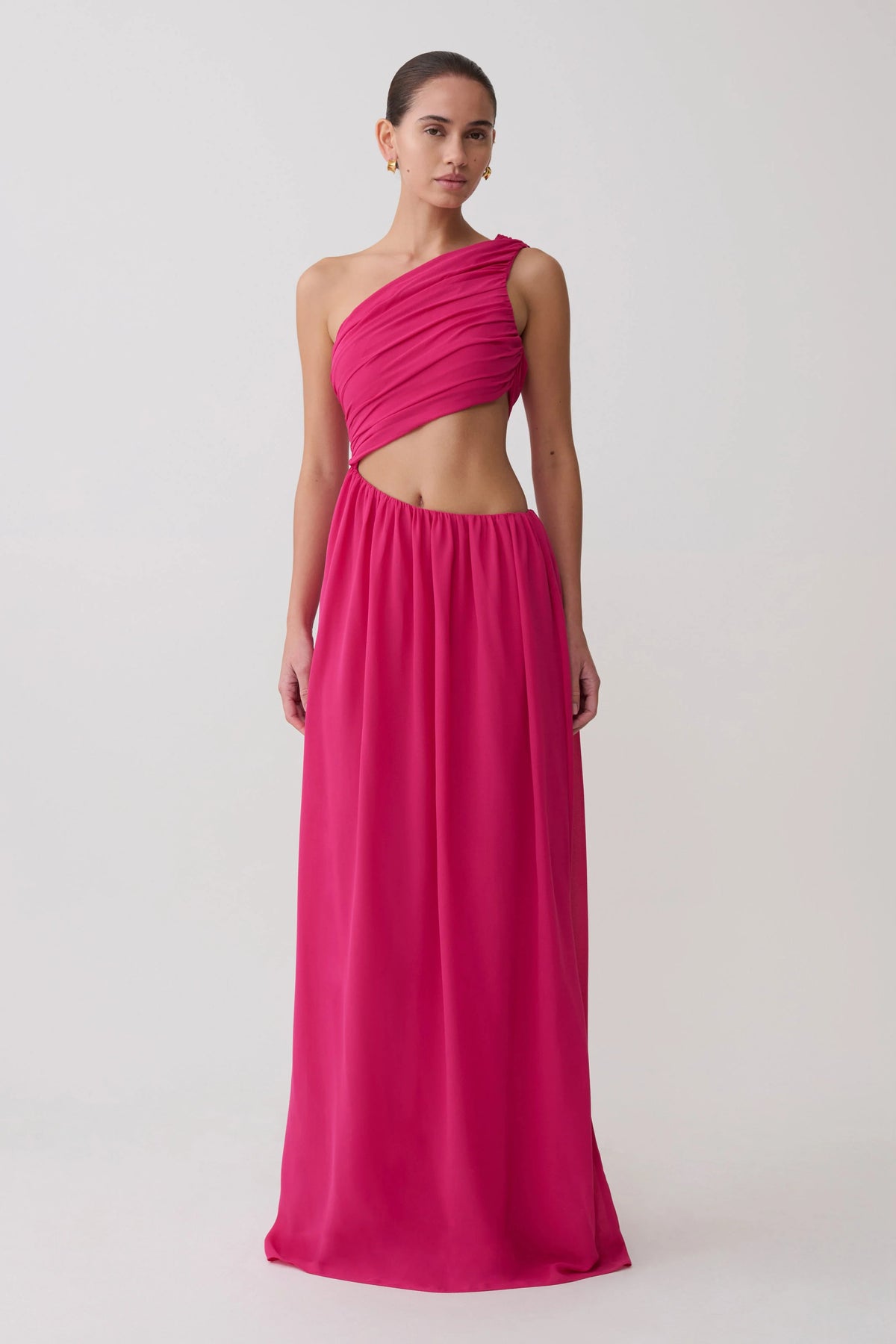 Aria Chiffon Cut Out Maxi Dress - Fuchsia