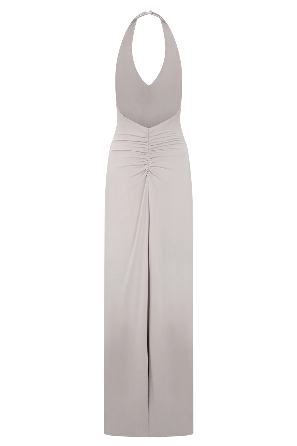 Yelena Ruched Halter Maxi Dress - Taupe