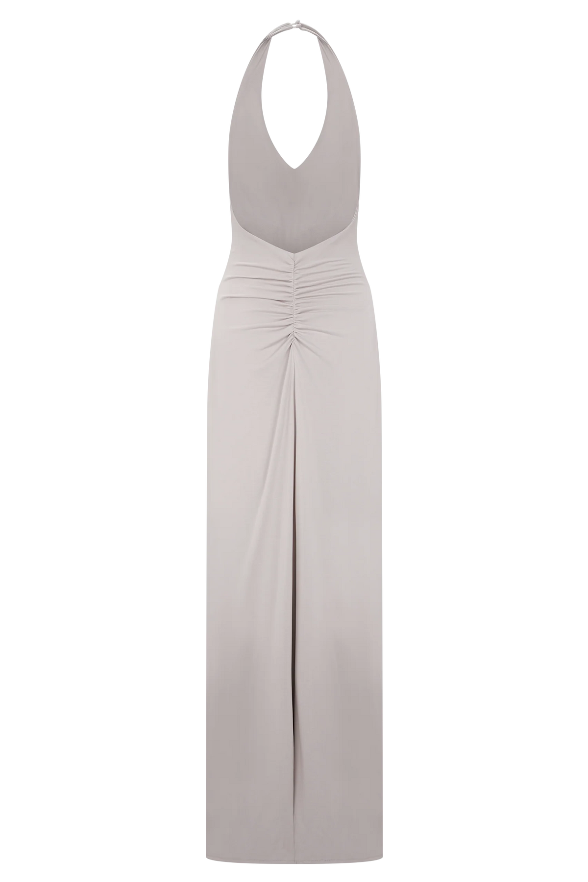 Yelena Ruched Halter Maxi Dress - Taupe
