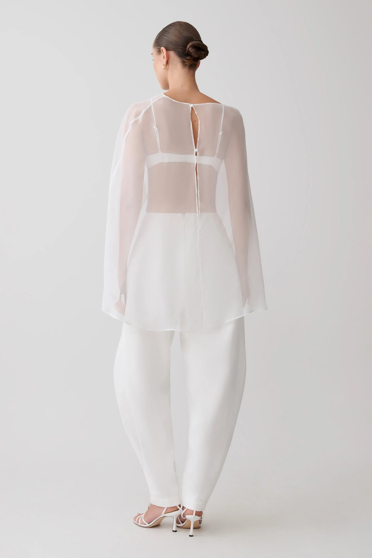 Kirstine Bralette With Chiffon Cape - Ivory