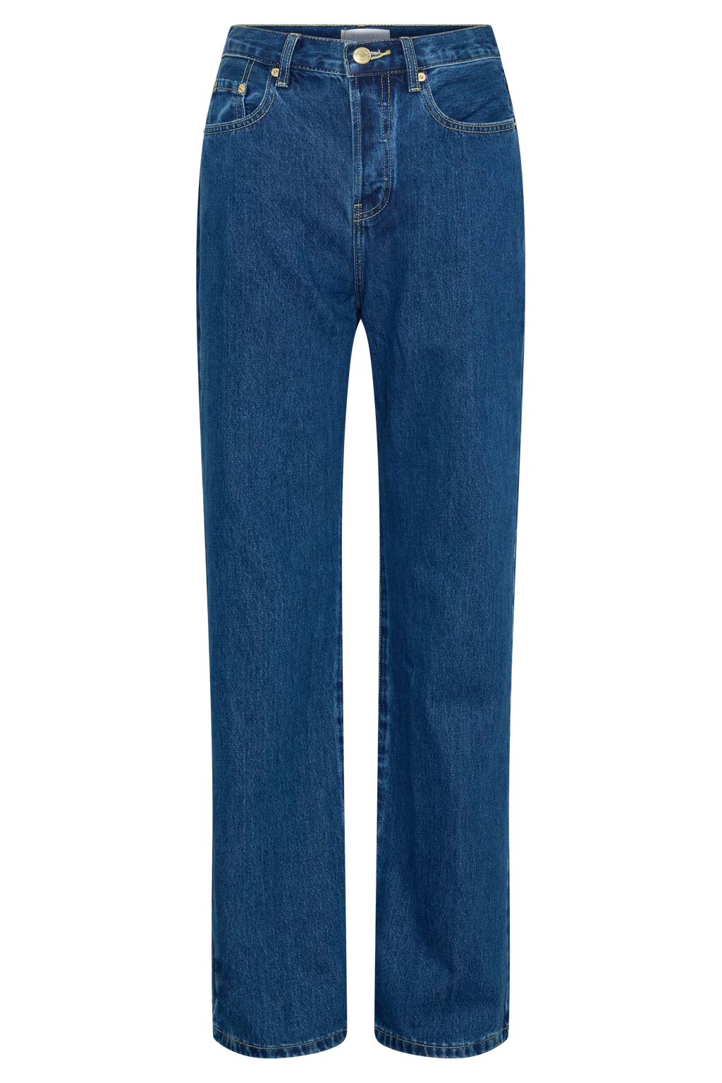 Janine High Waisted Straight Leg Jeans - Dark Blue