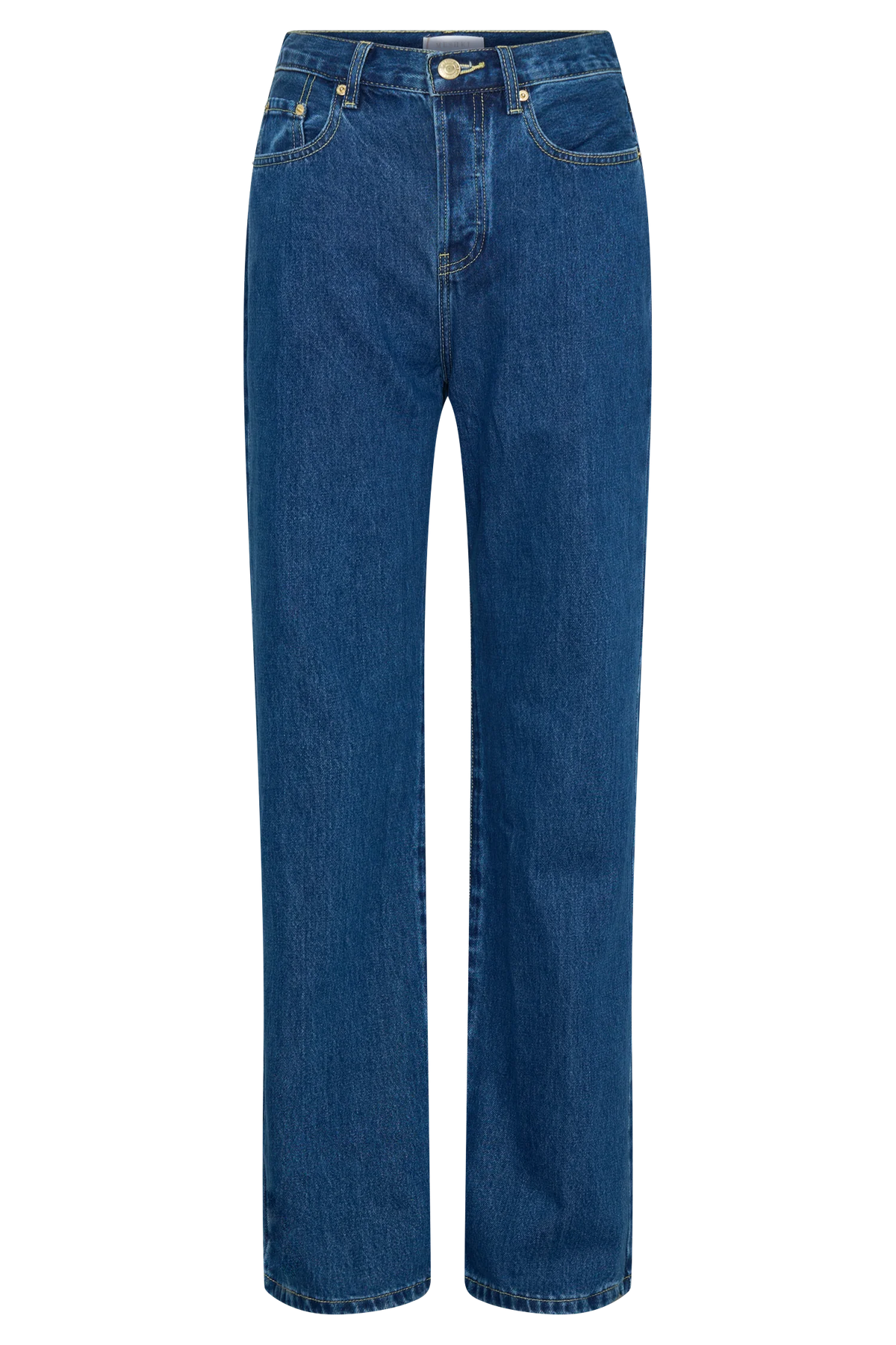 Janine High Waisted Straight Leg Jeans - Dark Blue