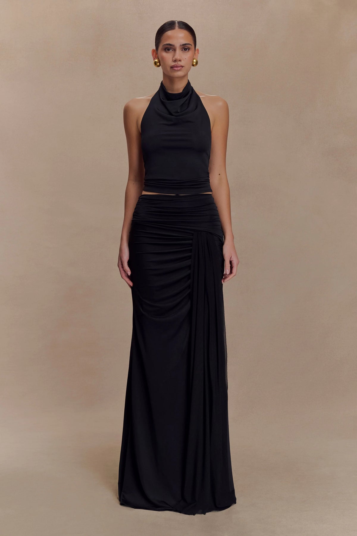 Calandra Slinky Maxi Skirt - Black
