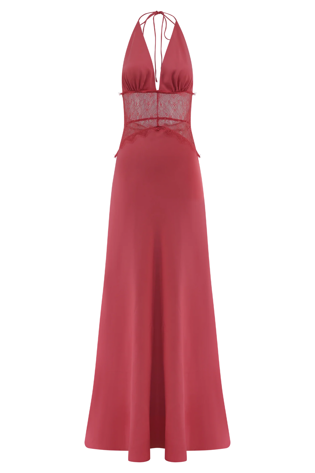 Dinah Lace And Satin Maxi Dress - Blush Rose