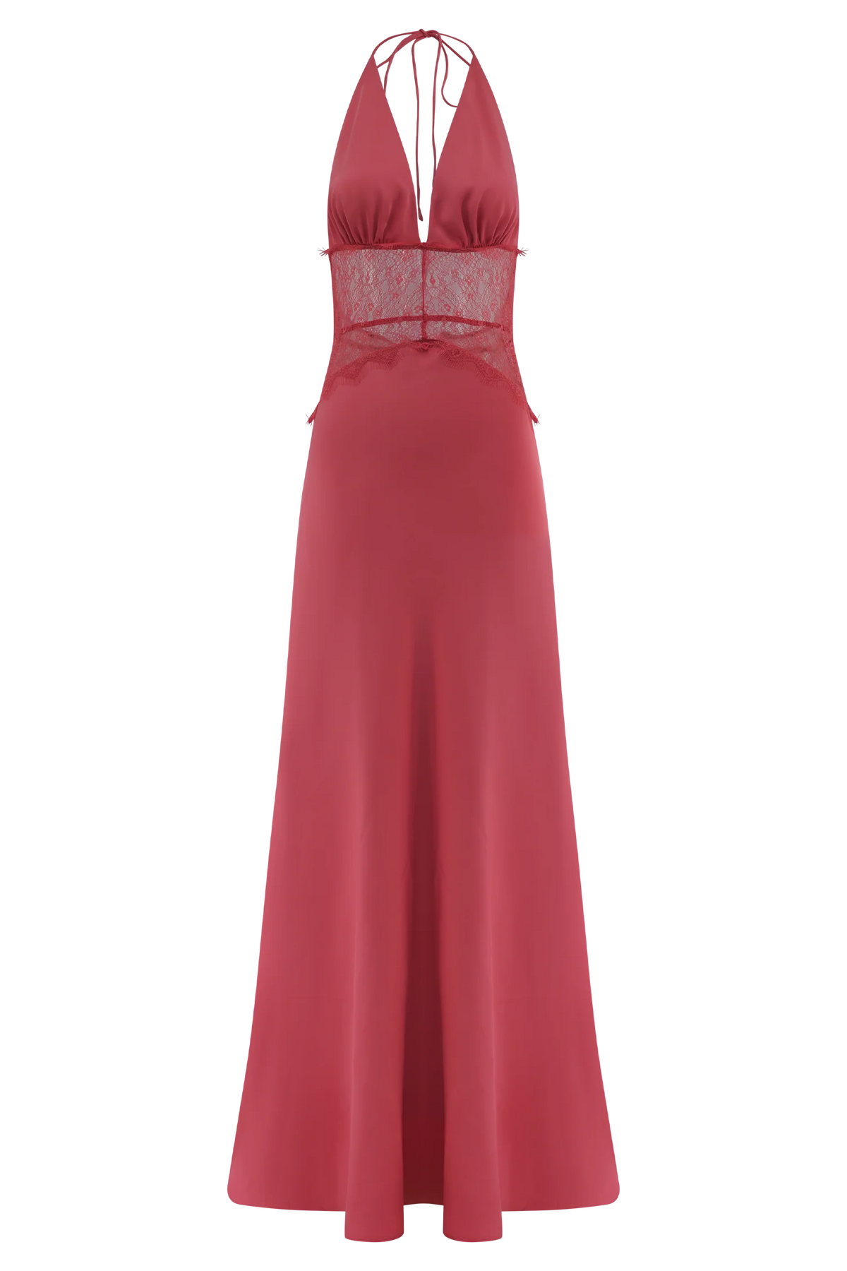 Dinah Lace And Satin Maxi Dress - Blush Rose
