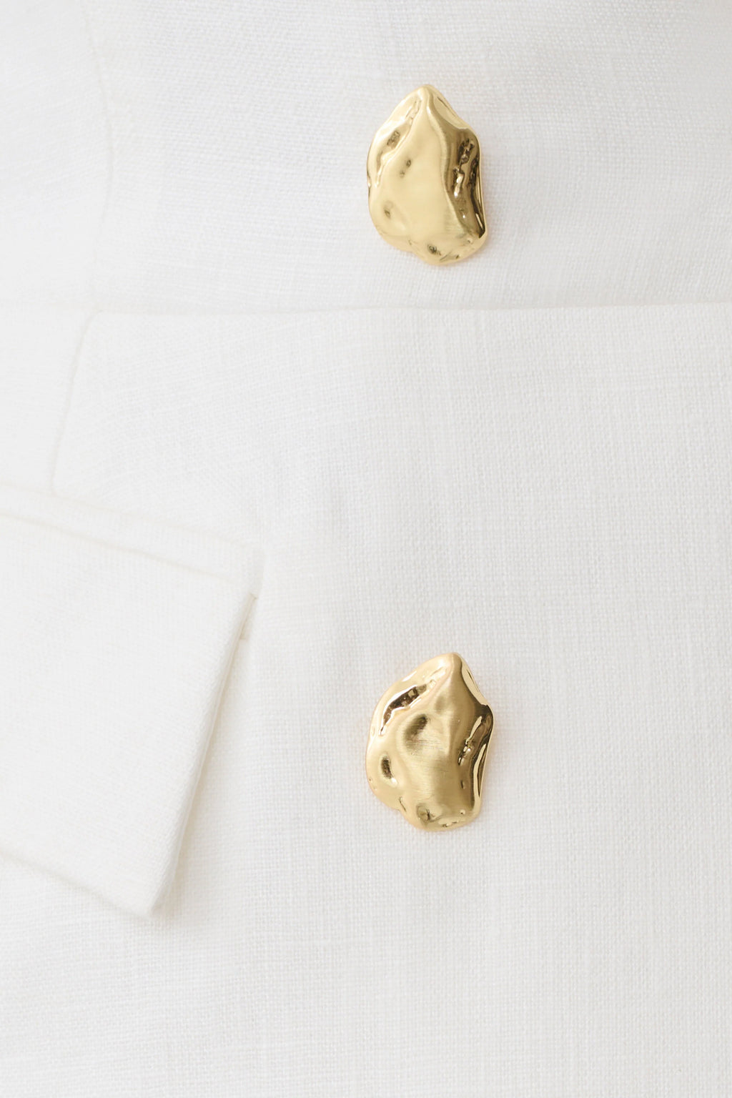 Oriana Linen Button Vest - White